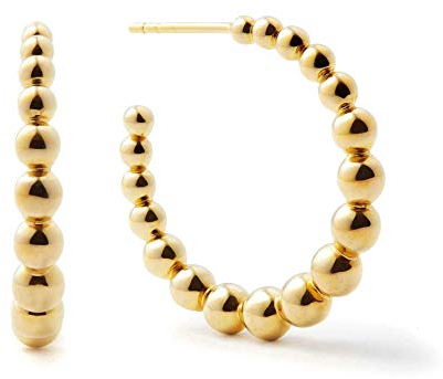 Brandlinger ® Atelier Creole aus vergoldetem 925 Sterling Silber. Ohrringe Gold bestehend aus unterschiedlich großen Kugeln