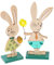 Zaloife Osterdeko Holz Hase, Aufsteller Ostern Hase, 2 Stück Osterhasen Deko, Osterdeko zum Hinstellen, Osterhasen Figuren Holz, Osterdekoration für Draußen Tischdekoration Garten