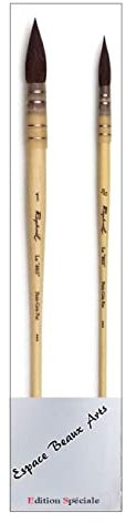 Raphael Pinceau Lavis Aquarelle Petit Gris Pur Monte sur Plume. Serie 803 No. 1. 0/3 .Set 2 pcs