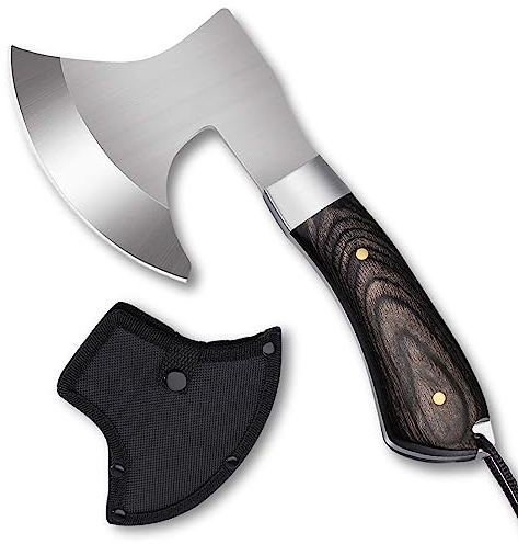 Omesio Axt Kleine Outdoor Mini Beil, Full-tang 19,3 cm, Survival Camping Axt Fulltang, Axt Survival Holz, Robusto (C043) ideale per il campeggio e la caccia