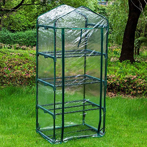 YQYAZL Cubierta de invernadero para plantas, invernadero portátil de 4 niveles, cubierta de repuesto para plantas de interior y exterior, protección contra heladas frías