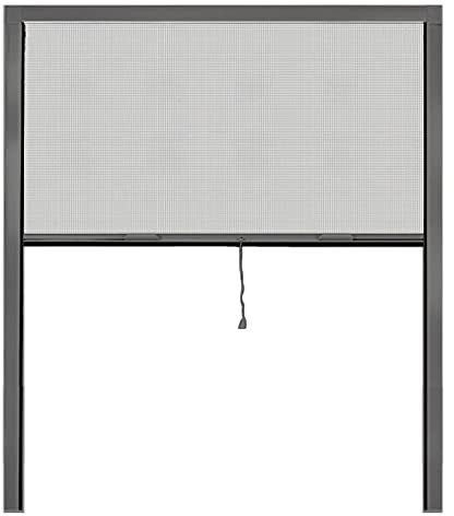PALMAT Moskitonetz für Fenster verhindert Insektenbefall Einstellbares Fliegennetz (130 X 160 cm, Anthrazit)