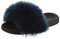 Hitopteu Ciabatte Pelose Donna Pantofole Pelliccia Estive Punta Aperta Ciabatte Casa Scarpe Sandalo Fluffy Peluche Slides Blu Etiketten Größe 40-41 270