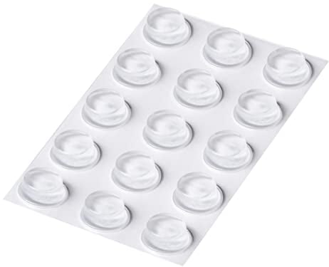 Happy Bananas Clear Self Adhesive Flat Topped Bumper Pads Stops Rubber Feet for Furniture, Glass, Cabinets, Crafts - 10mm x 4mm (15)