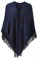 Ferand Damen Poncho Locker sitzender Cape Schal mit offener Vorderseite für Herbst und Winter - One Size - Marineblau