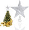 SUNCHE Weihnachtsbaum Stern Topper, Weihnachten Stern Baumspitze, Stern für Weihnachtsbaumspitze, Glitzernd Stern aus Metall, Glitzer Christbaumspitze, für Christbaum Neujahr Party, 20 cm, Silber