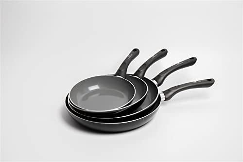 MasterClass Can-to-Pan Recycled Aluminium & Ceramic Non-Stick Frying Pan Bundle with 4 Frying Pans Sized 20cm, 24cm, 28cm & 30cm