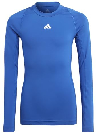adidas Boy's Techfit Aeroready Longsleeve Youth Shirt, Team Royal Blue, 7-8 Years