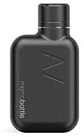 memobottle A7 Stainless Steel - 8oz / 250ml - Flat water bottle designed to fit in your bag - Black