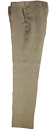 ALVIPERI Pantalone Uomo Classico Puro Lino vestibilità Comoda Taglie Forti e calibrate Fino alla tg.71 (54, Beige)