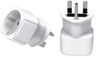 Zenitech Adaptador de viaje de Inglaterra a Europa Blanco