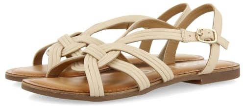 GIOSEPPO GOLAJ Flache Sandalen für Damen, Off-White, 38 EU, elfenbein, 38 EU