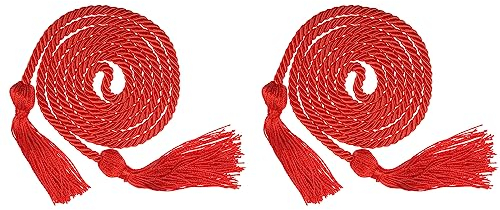 sourcing map 2Stk Graduierung Ehre Kordel 67 mit Quaste Polyester Geflochtene Ehre Kordel Graduierung Seile für Abschlussparty Zeremonien Rot