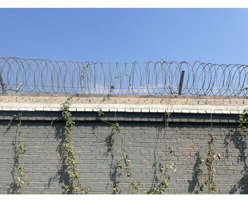 Sxlawesom Stacheldraht, Stacheldraht Verzinkter Stacheldraht Zaun Gestrecktes Band Stacheldraht Spulen Für Bauernhof, Zaun, Garten (Farbe : Silver, Größe : 45m)