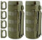 MUCHER 2 Pack Tactical Water Bottle Pouch Molle Bottle Holder Military Bottle Bag Bottle Container Carrier with 4 Hooks for Outdoor Hiking Hunting Camping Training (Green)