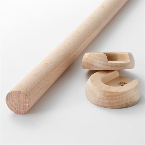 1 Stück Runden Kleiderschrankstange Kleiderstange - Hölzern Schrank-Stange Schrankrohr - Länge 50-150cm - Stange für Garderobe und Nische (Color : D3cm/1.18IN, Size : L 90cm/35.4In)
