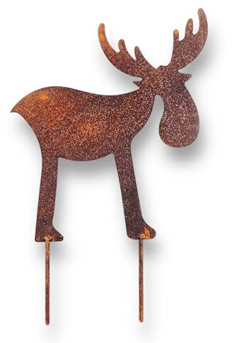 Crispe home & garden Gartenstecker Edelrost - Elch Groß - Höhe 34 cm