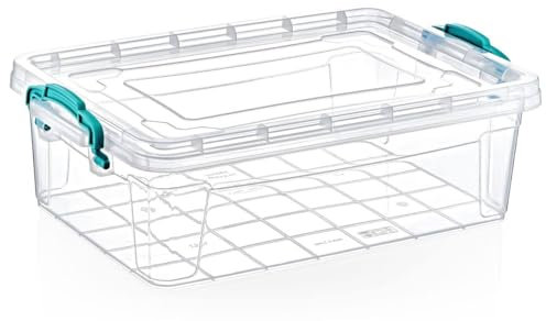 Best House Rectangle Multi-functional Clear Plastic Storage Box Containers with Lids - Pack of 2, Heavy Duty Stackable Boxes Use for Home, office, Kitchen, Toys and Goods (3.6 Litres)