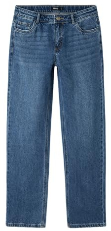 Name IT Mädchen Nlfkim DNM Lw Straight Pant Noos Jeans, Dark Blue Denim, 128 EU