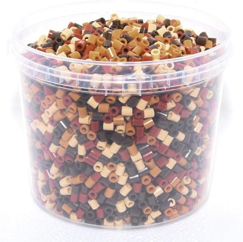 HPT Midi Bügelperlen Dose mit 5000 Midi Perlen. 5mm Midi Perlen (Braun Mix)