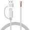 USB C Auf-2-Pin Kabel Mit Blankem Draht Offenes Ende 5 V/2 A USB Typ C Stecker 2-Pin Pigtail Stromkabel Ersatz DIY Kabel Für LED Licht 2-adriges USB Kabel Schwarz USB C Kabel Typ C Stromkabel (A)