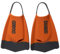 Arena Powerfin Pro II Schwimmflossen, Unisex, für Erwachsene, für Damen und Herren, Silikon, Kurze Klinge, Links/rechts, personalisierbar, Texas Orange/Grau, Größe 11–12