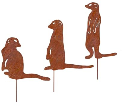 LQIOACU gartendeko für draußen,gartendeko,gartenstecker,3 Stück, geeignet für Gartenbeete, Rasen Dekoration, fügen Sie elegante Natur Stil