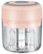 Myhoomowe Mini Hachoir à Viande Électrique USB 250ML, Hachoir à Ail, Broyeur Rechargeable, Robot Culinaire Rose, Facile à Utiliser