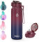 WEMEET 24oz Water Bottle With Removable Straw, BPA-Free, 18/10 Stainless Steel Double wall Insulated Water Bottle Leakproof for Sports, Gym, Travel, and School(RED BLACK)