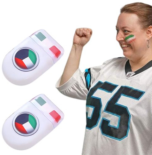 2 x pittura facciale tricolore, tifo per i giochi, motivi a bandiera, pittura facciale, cheerleading sportivo