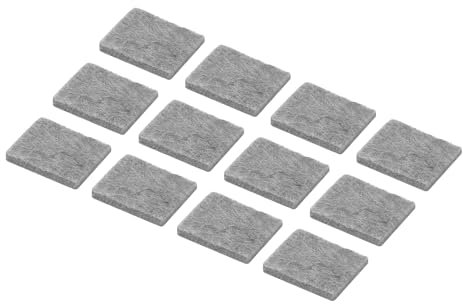 QUARKZMAN 24 Stück Filzgleiter Selbstklebend 35 mm Quadratische Möbelgleiter Filzgleiter Stuhlbeinschoner Antirutsch Pads Verhindern Kratzer für Möbel-Hartboden Fliesen Grau