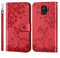 Nbziyoo Phone Case for Samsung Galaxy S9, Embossed Deer Floral Animal Flip Wallet Case with Card Slots, Premium Magnetic Protective PU Leather Cover Case for Samsung S9.Red