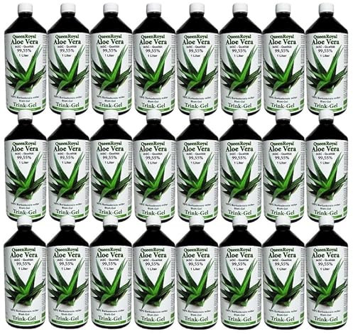 Aloe Vera IASC Barbadensis miller Trink Gel 24 Liter Sparpack von QueenRoyal 99.55% Blatt-Gel pur OHNE Geschmacksstoffe OHNE Verdickungsmittel. 30039 W
