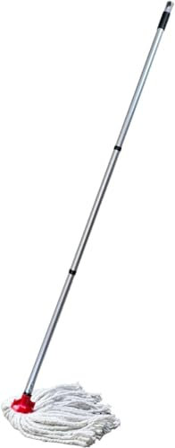 BEST HOUSE | 2 Pcs Cleaning Mops With 1.2m Metal Stick | Mop Replacement | Adjustable Height Stick | Durable | Super Absorbent | Ideal for Home, Kitchen, Bathroom, Office | Large Mop