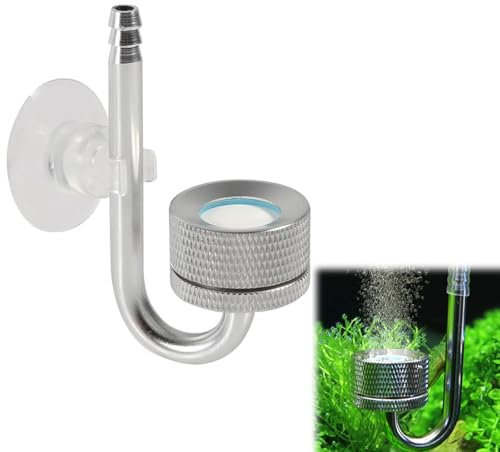 Aquarium CO2 Diffusor,Aquarium Zerstäuber,CO2 Diffusor mit U-Pipe,Sauerstoff Kohlendioxid Diffusor Aluminiumlegierung Kohlendioxid Diffusor CO2 Zerstäuber Diffusor für Aquarium Süßwasserfischpflanzen