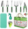 Orientools Cadeaux de jardinage pour femmes et hommes, kit d'outils de jardin avec sac, 10 outils à main de jardinage, cadeaux d'allotissement pour jardiniers
