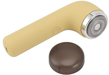 Mini Regolabarba Elettrico, Tagliacapelli Impermeabile con Spazzola, per Uomo, Donna, Bambino, Uso Asciutto e Bagnato, Viaggio, Campeggio (YELLOW)