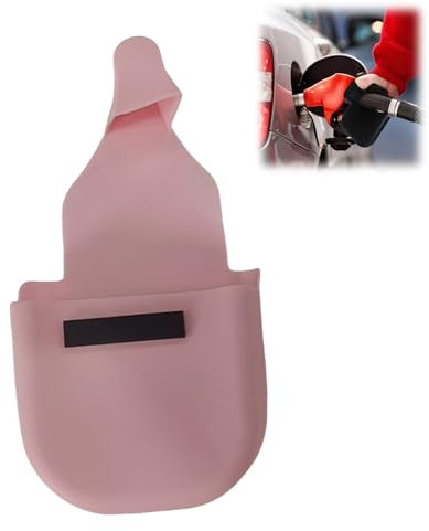 Hiborth Magnetic Silicone Gas Pump Glove | Reusable Protective Silicone Glove for Gas Pump, Durable Fueling Glove to Protect Hands from Gasoline and Keypads (Pink)