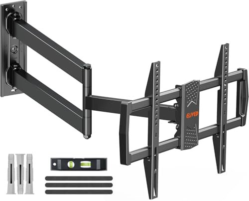 ELIVED 813mm Long Arm TV Wall Bracket for Most 37-75 Inch TVs, Universal Long Extension Arm Corner TV Wall Mount, With Tilt, Swivel, Up to 45 kg, Max VESA 600x400mm, EV1036