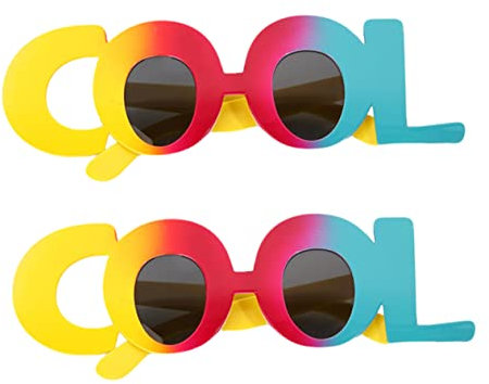 Ipetboom 2 Stück Brille Zum Fotografieren Coole Buchstaben- Brille Männer Frauen Männer Fotografie Brillen Lustig Party Damen Retro-brille Funky Abs Colorful