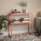 skølm Skadi Konsolentisch - Metallregal terrakotta für Wohnzimmer - Flurtisch schmal 80x28x80 cm - Sofatisch mit Ablage - Schmales Regal Metall mit Stauraum - Beistelltisch mit verstellbaren Füßen