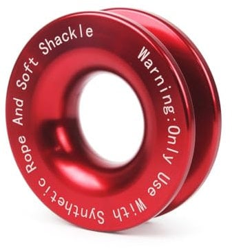 TFixol Winch Snatch Recovery Rings 41000 Break Strength Rope Retention Pulley Trailer Towing Wheel for ATV UTV S Truck Off-Road Vehicle Red