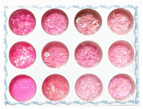 Glitter, 12 colori per festival e viso glitterato, accessorio per unghie, occhi, labbra, capelli, corpo, trucco per Halloween, rosa