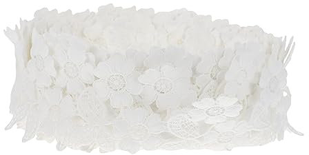 jojofuny 1 Stück Wasserlösliche Stickerei Spitze Bordüre für Diy Kleidung Blumenmuster Hochwertiges Nähzubehör Yards Vielseitig Einsetzbar für Dekoration Tischdecken und Vorhänge