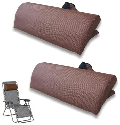 2 Nackenkissen Für Gartenstühle, Nackenkissen Für Relaxsessel Kopfkissen 37x17cm Liegen Auflagen Kissen, Nacken Kissen Für Liegestuhl Stuhlauflage, Liegestuhl Kopfkissen Verstellbarem Gummiband