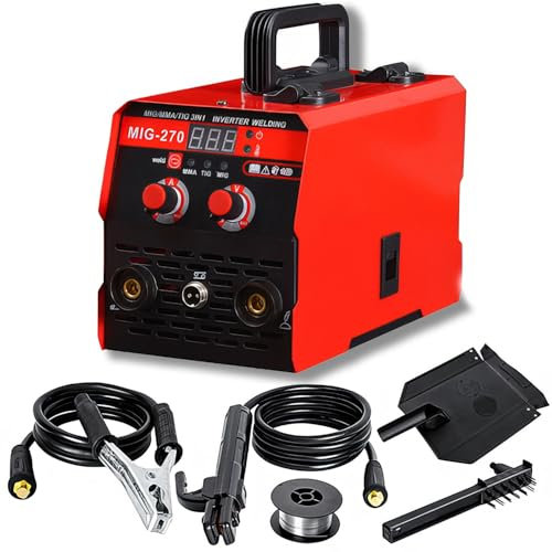 MIG Welder 3-in-1 250A gasloser Wechselrichter mit LED-Anzeige, Flussmittelkern und WIG-Fähigkeiten, tragbares Schweißgerät