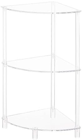 Genérico Ecktisch aus Acryl, klein, 3 Ebenen, dreieckig, transparent, Eckregal für Wohnzimmer, Schlafzimmer