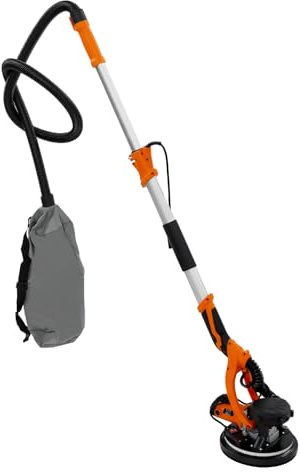 KANBCNG Trockenbauschleifer 750W Wandschleifer Elektroschleifer mit 6 Schleifpapier Wand & Deckenschleifer Schleifer mit LED-Beleuchtung 800-1800RPM Deckenschleifer 6 Geschwindigkeiten (Orange)