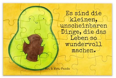 Mr. & Mrs. Panda Puzzle Avocado Kern Design 24 Teile - Geschenk, 500, Wunder, 1000, Baby, 2000, 1500, Liebe, Spruch Leben, Legespiel
