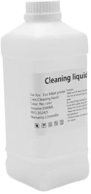 JHTRHZ 1000 ml Eco-Solvent-Tintenreinigungslösung, kompatibel mit Roland Mimaki Mutoh DX5 DX7 TX800 XP600 5113 I3200 Druckkopf-Reinigungsflüssigkeit